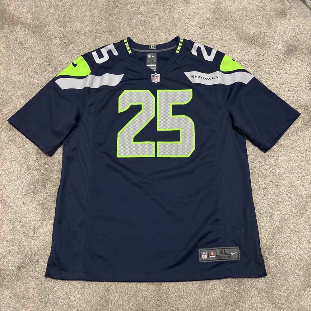 NFL Nike On The Field Seahawks Blue Jersey # 25 Richard Sherman Size XL